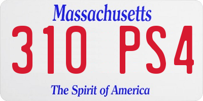 MA license plate 310PS4
