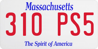 MA license plate 310PS5