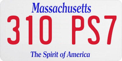 MA license plate 310PS7