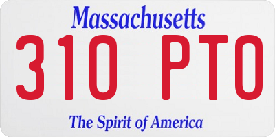 MA license plate 310PT0