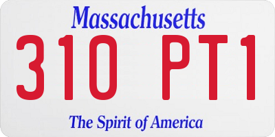 MA license plate 310PT1
