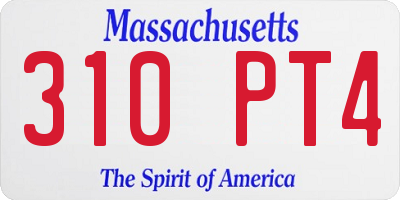 MA license plate 310PT4