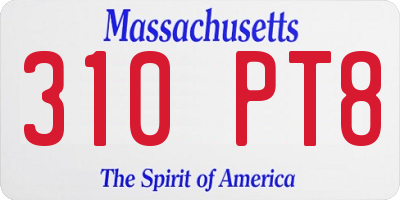 MA license plate 310PT8