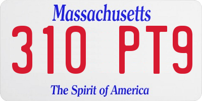 MA license plate 310PT9