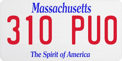 MA license plate 310PU0