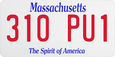 MA license plate 310PU1