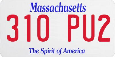 MA license plate 310PU2