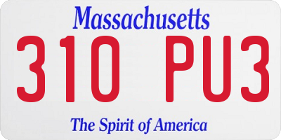 MA license plate 310PU3