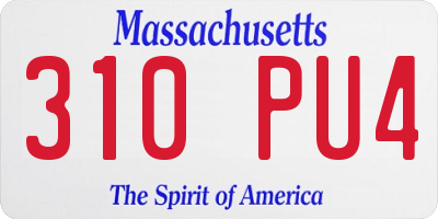 MA license plate 310PU4