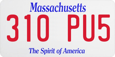 MA license plate 310PU5