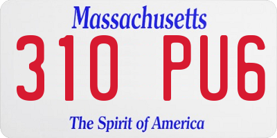 MA license plate 310PU6