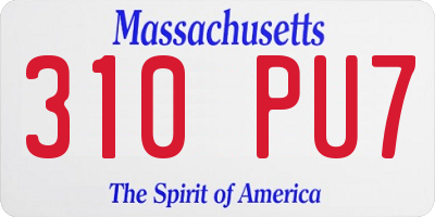 MA license plate 310PU7