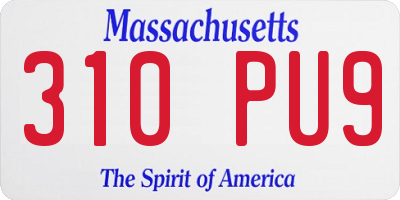 MA license plate 310PU9