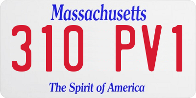 MA license plate 310PV1