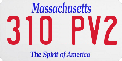 MA license plate 310PV2