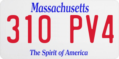 MA license plate 310PV4