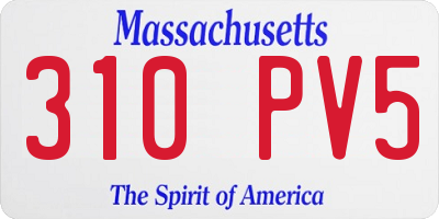 MA license plate 310PV5