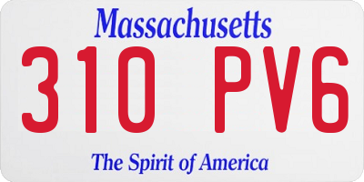 MA license plate 310PV6