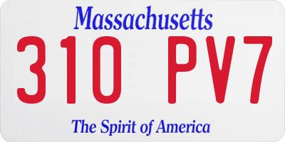 MA license plate 310PV7