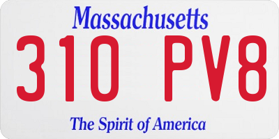 MA license plate 310PV8