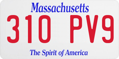 MA license plate 310PV9