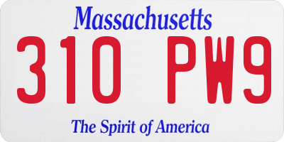 MA license plate 310PW9
