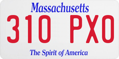 MA license plate 310PX0