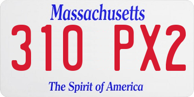 MA license plate 310PX2
