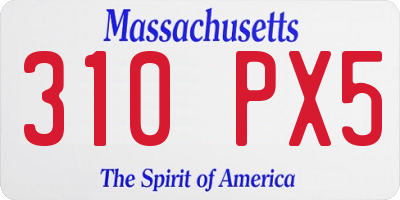 MA license plate 310PX5