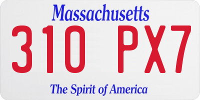 MA license plate 310PX7