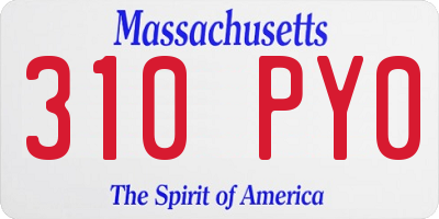 MA license plate 310PY0