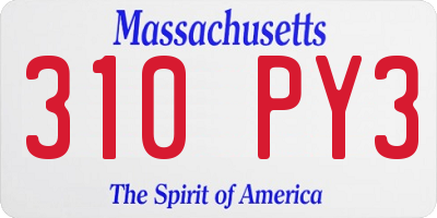 MA license plate 310PY3