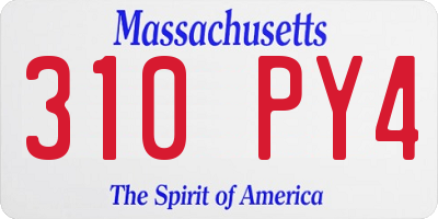 MA license plate 310PY4