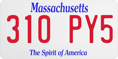 MA license plate 310PY5