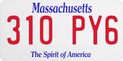 MA license plate 310PY6