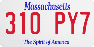 MA license plate 310PY7