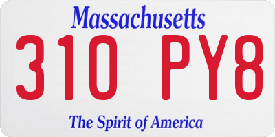 MA license plate 310PY8