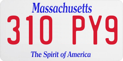 MA license plate 310PY9