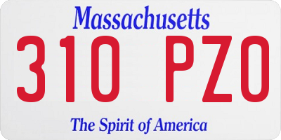 MA license plate 310PZ0