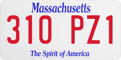 MA license plate 310PZ1