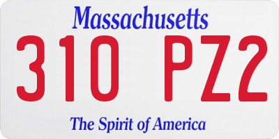 MA license plate 310PZ2