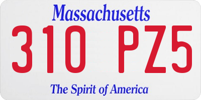 MA license plate 310PZ5