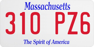 MA license plate 310PZ6