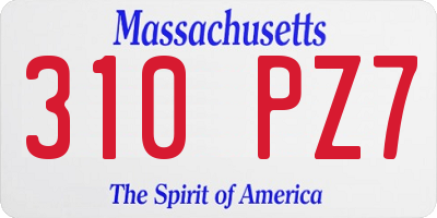 MA license plate 310PZ7