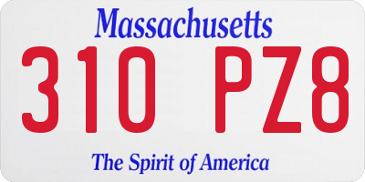 MA license plate 310PZ8