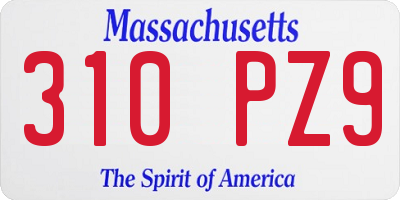 MA license plate 310PZ9