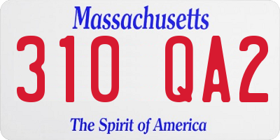 MA license plate 310QA2