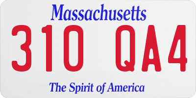 MA license plate 310QA4