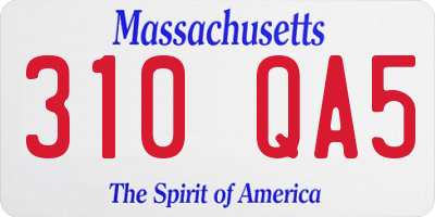 MA license plate 310QA5