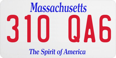 MA license plate 310QA6